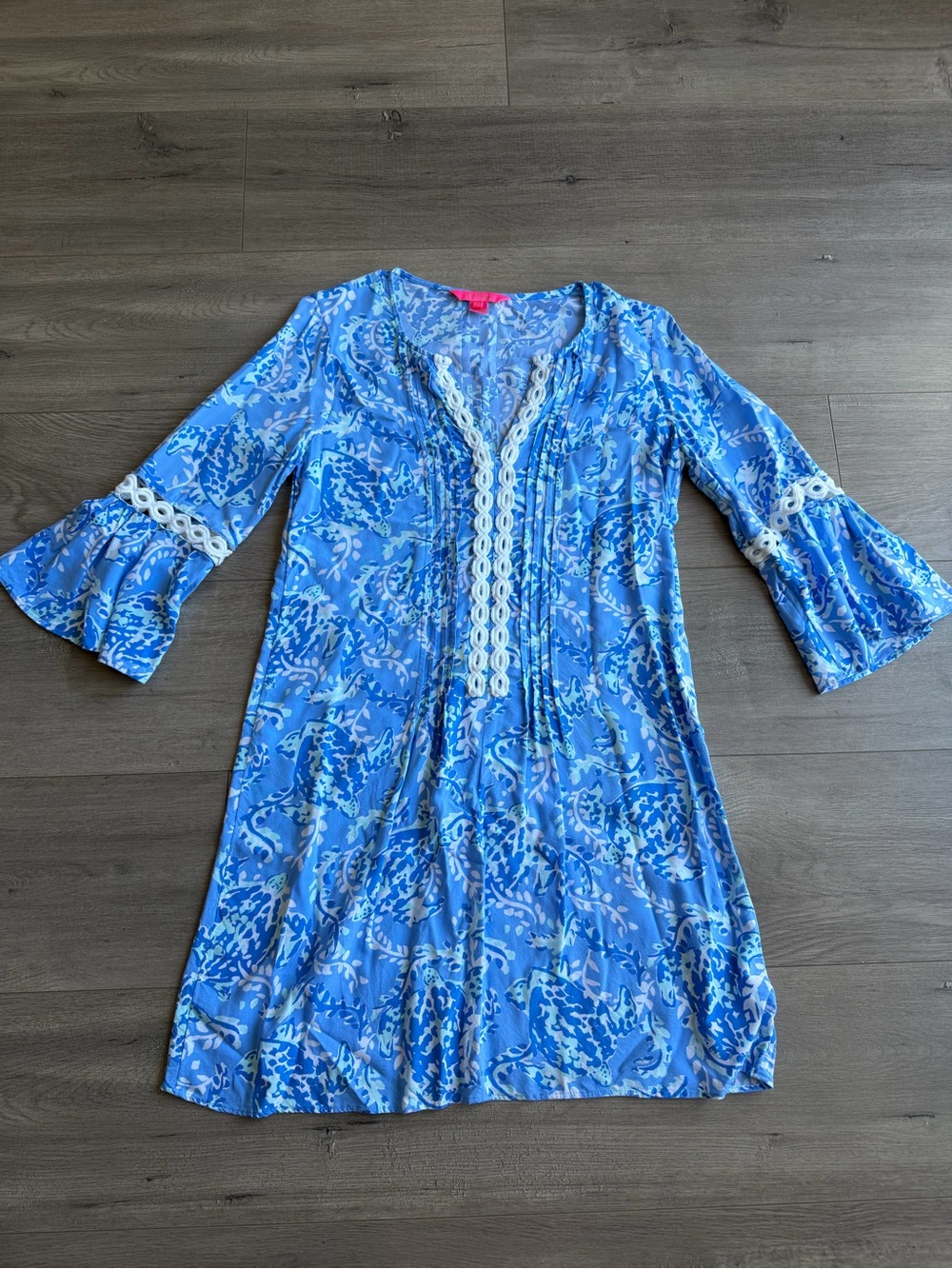 Lilly Pulitzer Hollie Tunic Dress Turtley Awesome Blue Peri Size XS